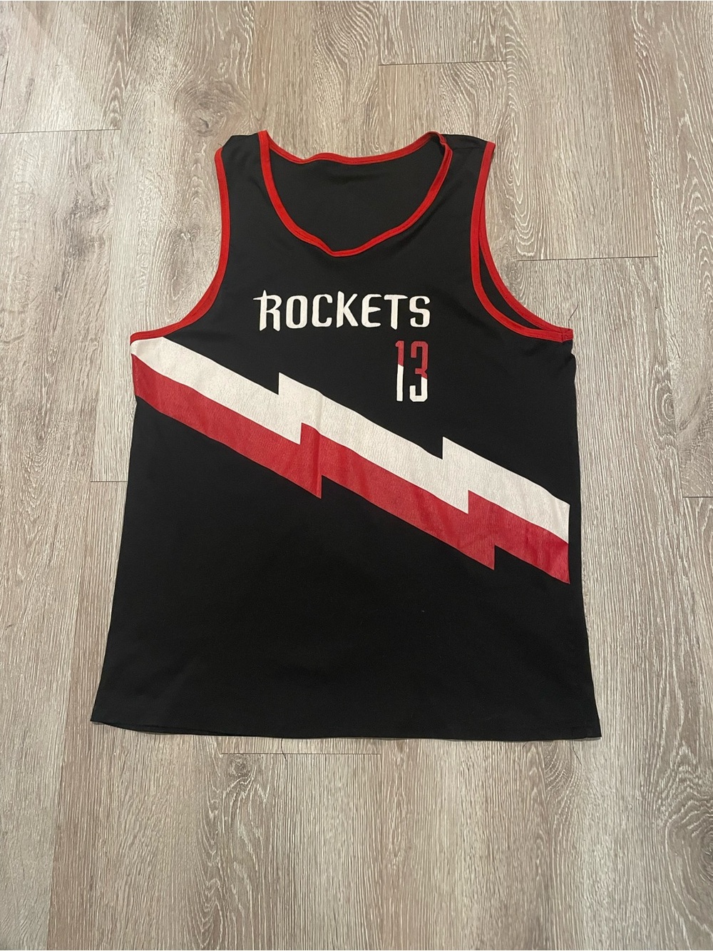 Rockets Black & Red Athletic Tank Top with Number 13